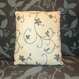 Upcycled Blue and Cream Accent Throw Pillow small